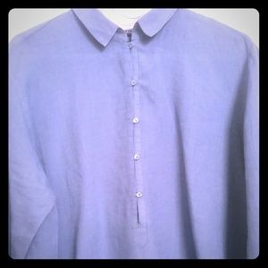 Blue long sleeve shirt - 100% Irish Linen!